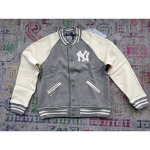 New York Yankees Polo Ralph Lauren Raglan Full-Button Jacket - Gray